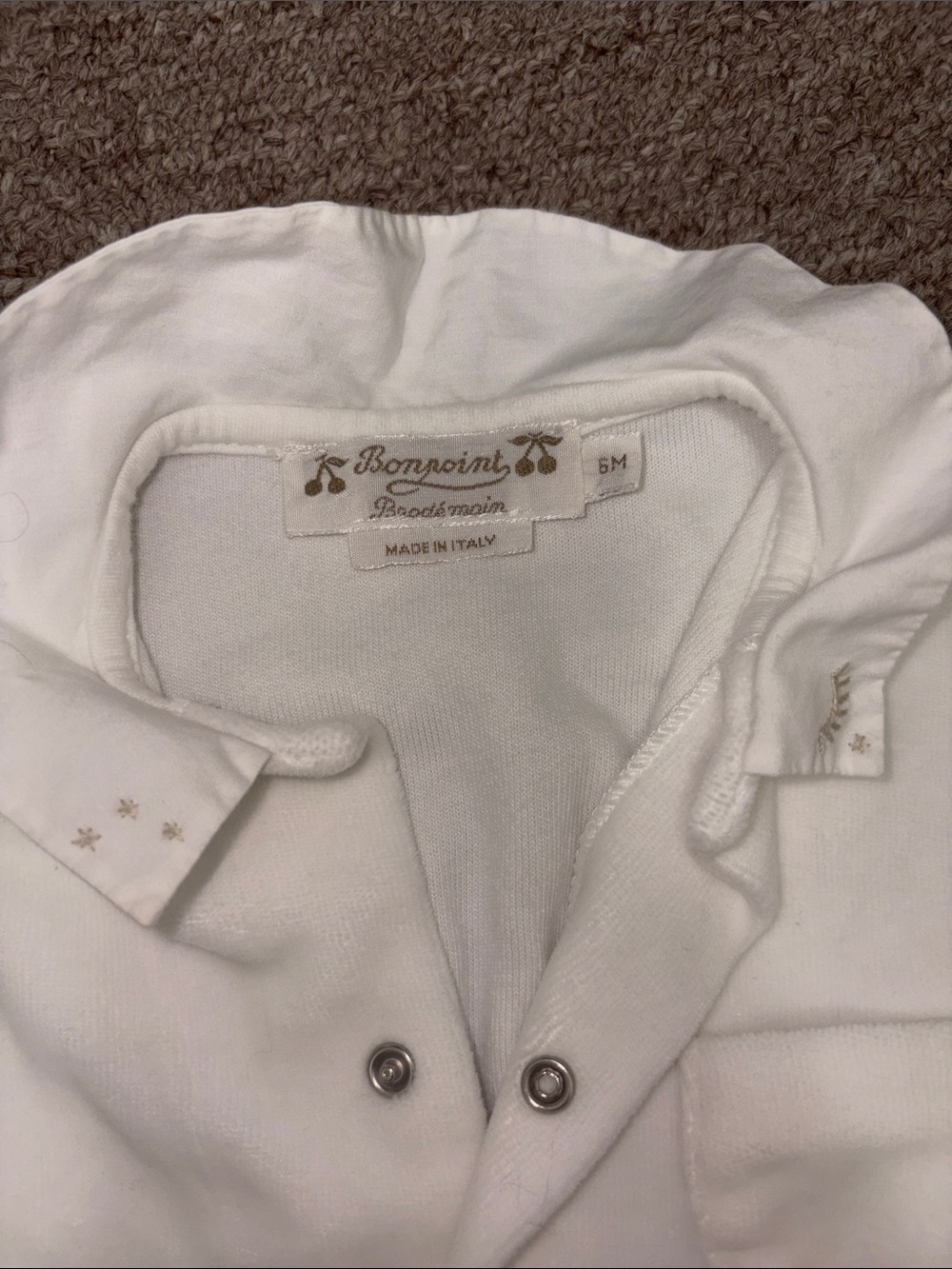Bonpoint White Cozy Baby Footed One Piece